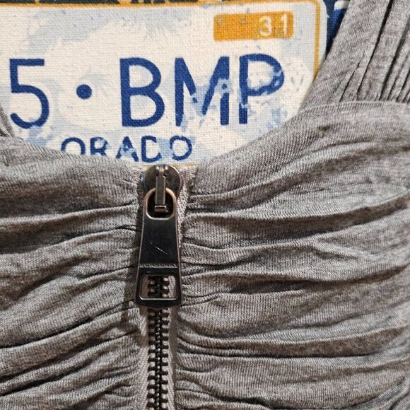 Burberry Dress XL 12 14 Jersey Tank Gray Ruched - Picture 3 of 10